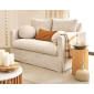 Serena - canapé droit déhoussable 2 places en velours texturé|Canape|BestMobilier