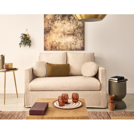 Serena - canapé droit déhoussable 2 places en velours|Canape|BestMobilier