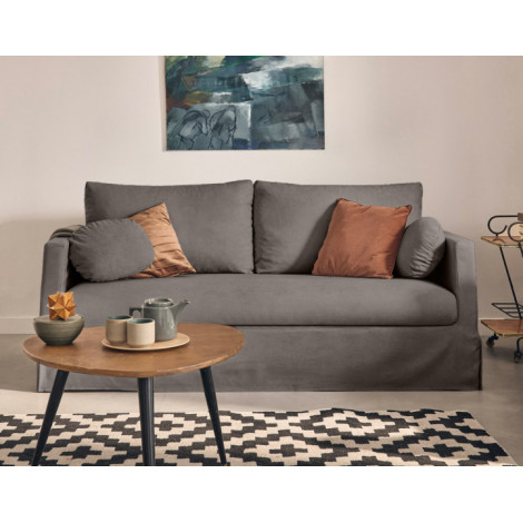 Serena - canapé droit déhoussable 3 places en tissu|Canape|BestMobilier