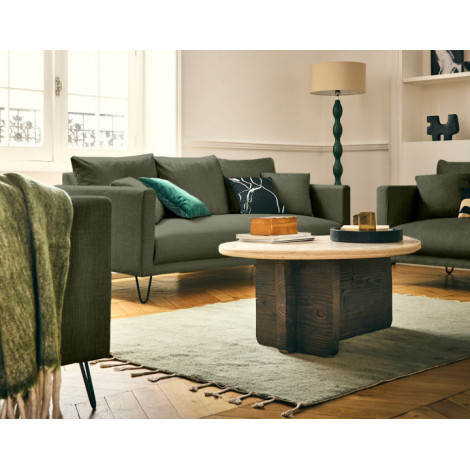 Ostrava - canapé droit 3 places en velours pieds en épingle|Canape|BestMobilier