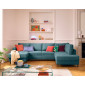 Jake - canapé panoramique d'angle droit 7 places convertible avec coffre en tissu velours relief|Canape|BestMobilier