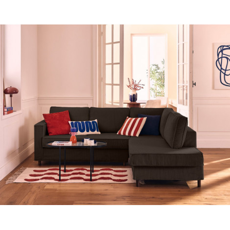 Jake - canapé déhoussable d'angle droit 5 places en velours côtelé|Canape|BestMobilier