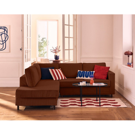 Jake - canapé déhoussable d'angle gauche 5 places en velours côtelé|Canape|BestMobilier