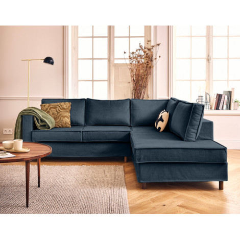 Jake - canapé déhoussable d'angle droit 5 places en velours|Canape|BestMobilier