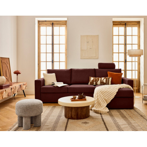 Barrie - canapé d'angle réversible 4 places avec têtière amovible en tissu|Canape|BestMobilier