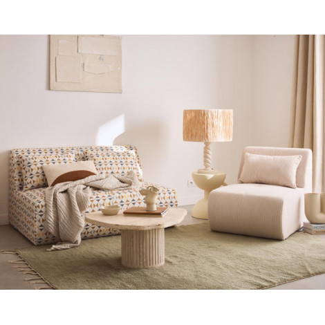 Onyx - canapé droit 2 places motif graphique en tissu|Canape|BestMobilier