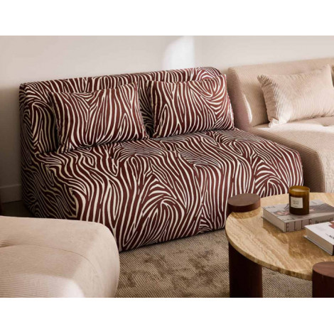 Onyx - canapé droit 2 places zèbre en velours|Canape|BestMobilier