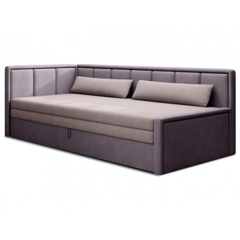 James - canapé 3 places gauche convertible avec coffre en velours|Canape|BestMobilier