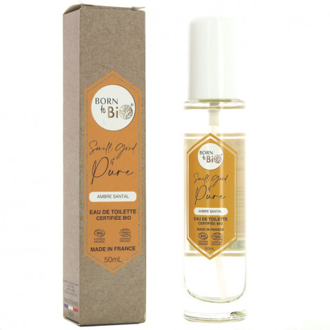 Born to bio - Eau de toilette certifie bio - Ambre Santal - 50ml|Parfum Femme|FolieCosmectic