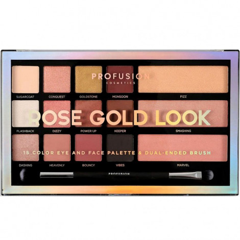 Profusion - Rose Gold Look Palette yeux et teint - 15 teintes|Teint|FolieCosmectic