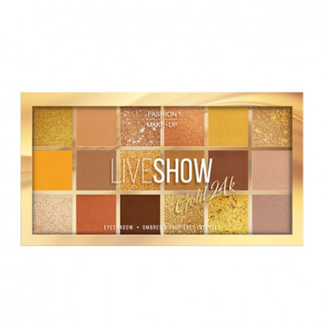 Fashion Make-up - Live Show Palette 18 fards à paupières - n°07 gold 24K - 18x1g|Yeux|FolieCosmectic