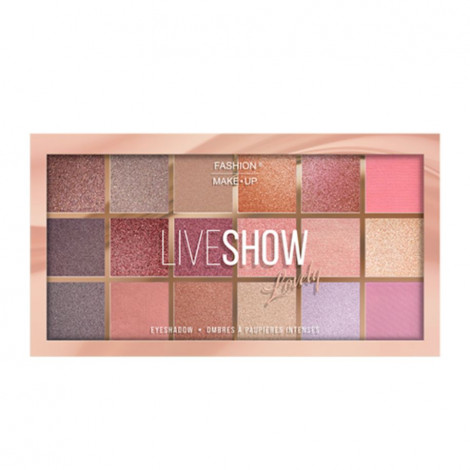 Fashion Make-up - Live Show Palette 18 fards à paupières - n°03 Lovely - 18x1g|Yeux|FolieCosmectic