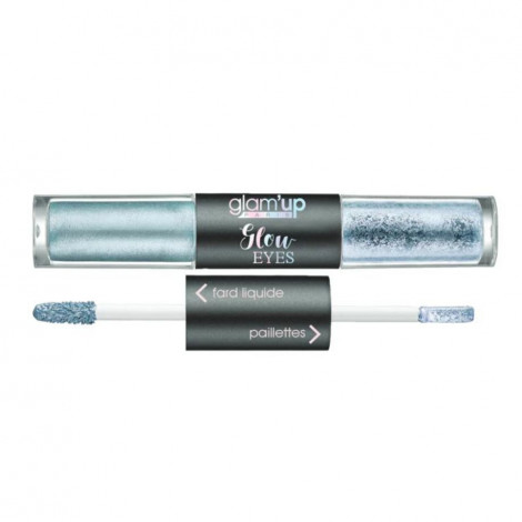 Glam'up - Fard à paupières liquide + paillettes duo n°2 Bleu metallic|Yeux|FolieCosmectic