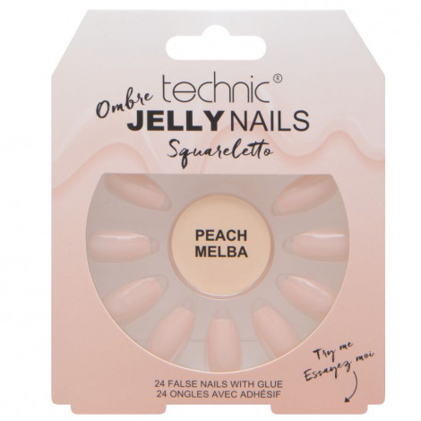 technic - 24 Faux ongles - Jelly nails Ombre squareletto - Peach melba|Ongles|FolieCosmectic