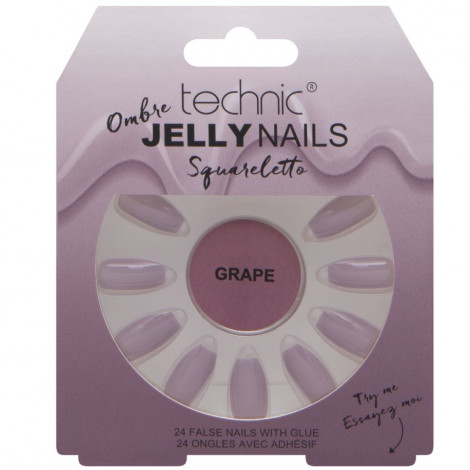 technic - 24 Faux ongles - Jelly nails Ombre squareletto - Grape|Ongles|FolieCosmectic