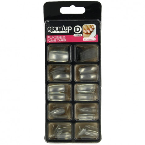 Glam'up - Faux ongles forme carrée couleur translucide - 100pcs|Ongles|FolieCosmectic