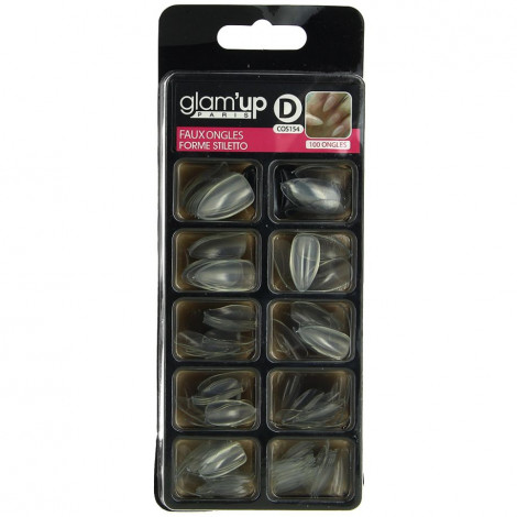 Glam'up - Faux ongles forme stiletto couleur translucide - 100pcs|Ongles|FolieCosmectic
