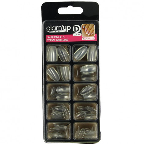 Glam'up - Faux ongles forme ballerine couleur translucide - 100pcs|Ongles|FolieCosmectic