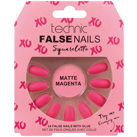 technic - faux ongles Squareletto - Matte Magenta|Ongles|FolieCosmectic