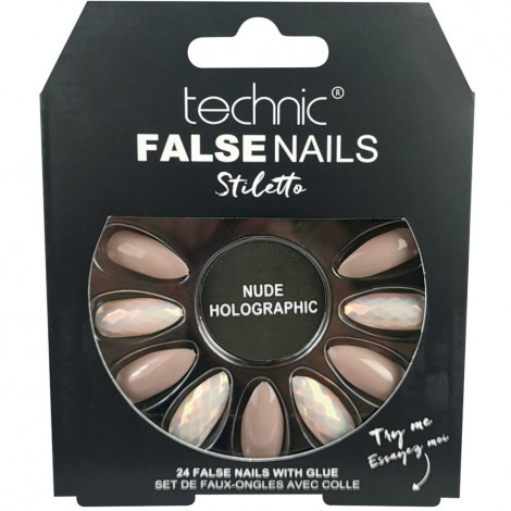 technic - Faux ongles Stiletto - Nude Holographic|Ongles|FolieCosmectic