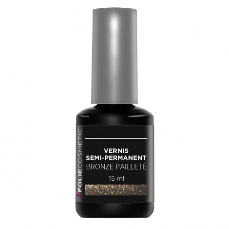 Folie Cosmetic - Vernis Semi-permanent- Bronze Pailleté - 15ml|Ongles|FolieCosmectic