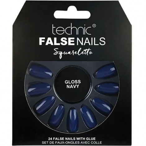 technic - Faux ongles Squareletto - Gloss Navy|Ongles|FolieCosmectic