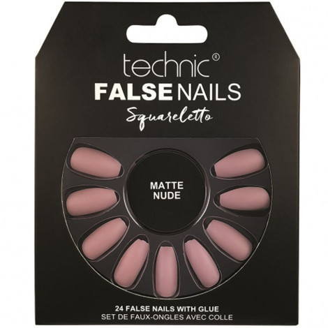 technic - Faux ongles Squareletto - Matte Nude|Ongles|FolieCosmectic