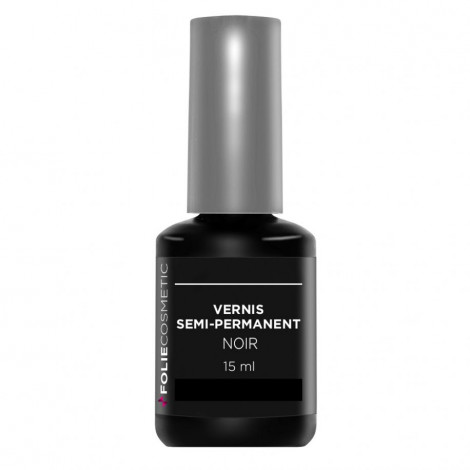 Folie Cosmetic - Vernis Semi-permanent- Noir - 15 ml|Ongles|FolieCosmectic