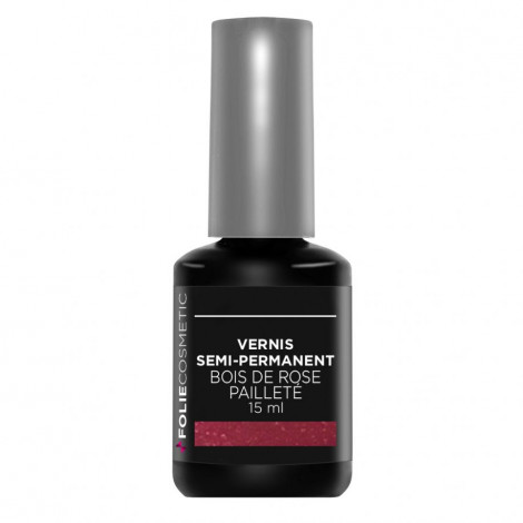 Folie Cosmetic - Vernis Semi-permanent- Bois de Rose Pailleté - 15 ml|Ongles|FolieCosmectic