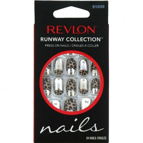 Revlon - Boîte de 24 Faux ongles Léopard Or sans colle|Ongles|FolieCosmectic
