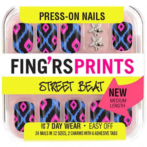 Fing'rs - Faux Ongles Street Beat avec 2 Strass Etoiles - 24 pcs|Ongles|FolieCosmectic