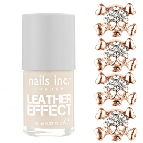 Nails inc - Kit Bling it on Leather & skulls Effet Cuir Rose doré|Ongles|FolieCosmectic
