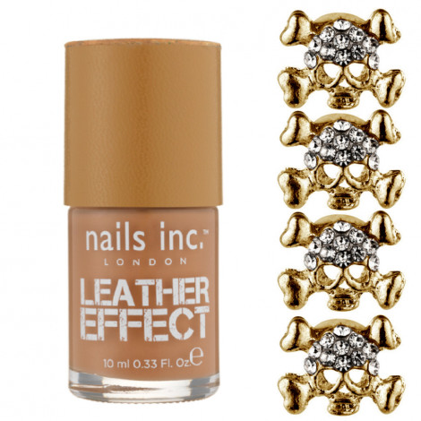 Nails inc - Kit Bling it on Leather & skulls Effet Cuir Doré|Ongles|FolieCosmectic