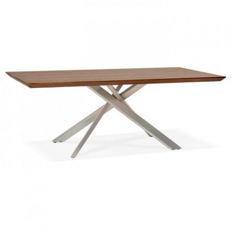 Table à Manger en Bois "Laby" 200cm Noyer & Métal|Table|Paris Prix