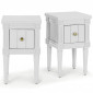Lot de 2 Tables de Chevet "Franky" 58cm Blanc|Chevet|Paris Prix