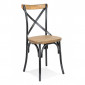 Chaise Rustique "Joann" 89cm Naturel & Noir|Chaise|Paris Prix