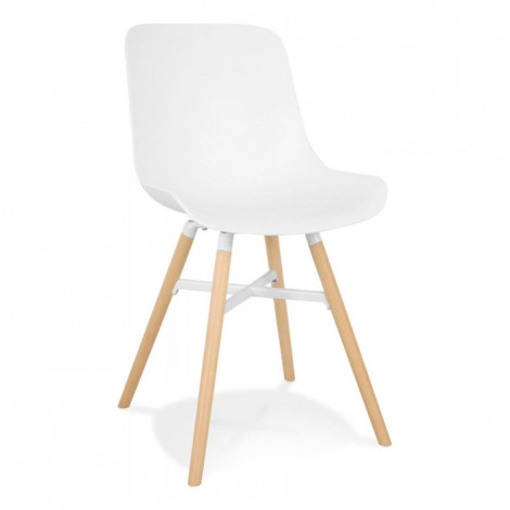 Chaise Design "Lora" 81cm Blanc & Naturel|Chaise|Paris Prix