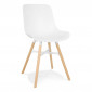 Chaise Design "Lora" 81cm Blanc & Naturel|Chaise|Paris Prix
