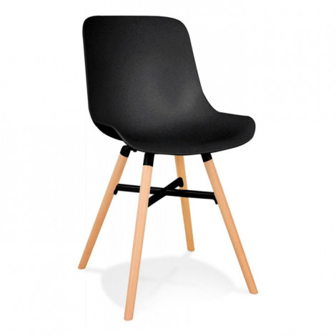 Chaise Design "Lora" 81cm Noir & Naturel|Chaise|Paris Prix