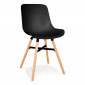 Chaise Design "Lora" 81cm Noir & Naturel|Chaise|Paris Prix