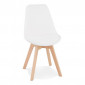 Chaise Design en Tissu Bouclé "Lottie" 82cm Blanc & Naturel|Chaise|Paris Prix
