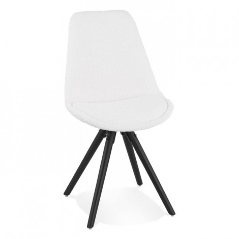 Chaise Design en Tissu Bouclé "Alisa" 82cm Blanc & Noir|Chaise|Paris Prix