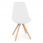 Chaise Design en Tissu Bouclé "Alisa" 82cm Blanc & Naturel|Chaise|Paris Prix