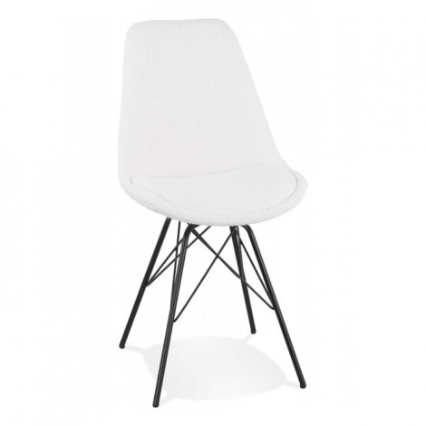 Chaise Design en Tissu Bouclé "Cathleen" 83cm Blanc|Chaise|Paris Prix