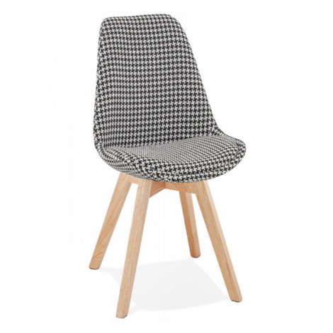 Chaise Design en Tissu "Pied de Poule" 85cm Noir|Chaise|Paris Prix