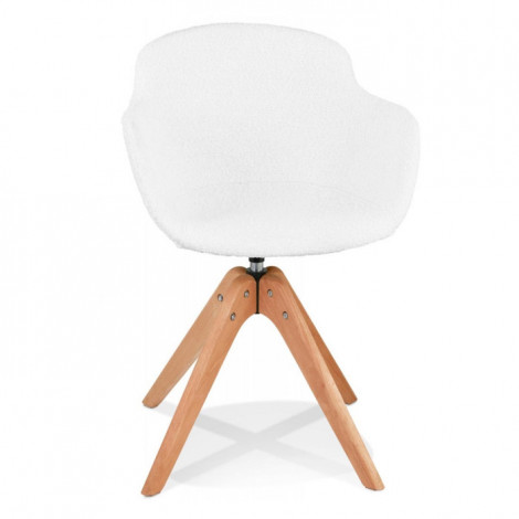 Chaise Scandinave en Tissu Bouclé "Sherry" 80cm Blanc|Chaise|Paris Prix