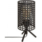 Lampe cannage à poser en métal "Katel" - Noir - H 28 x D 13 cm|Lampes à poser|AC Deco
