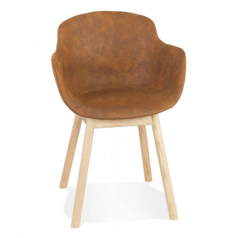 Chaise Design en Microfibre "Jessie" 80cm Marron|Chaise|Paris Prix