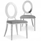 Lot de 2 Chaises en Métal Design "Sorel" 97cm Gris & Argent|Chaise|Paris Prix