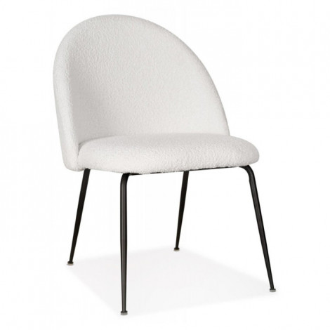 Fauteuil Lounge en Tissu Bouclé "Delmer" 83cm Blanc|Fauteuil / Chauffeuse|Paris Prix